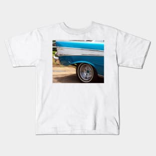 Chevrolet Blue and White Classic Bel Air Muscle Car Kids T-Shirt